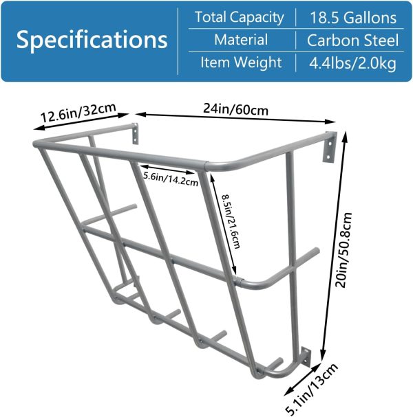 Hay Feeder Goat, 20 Gallon Multiple Sided Goat Hay Rack, Heavy Duty Iron Wall Hay Rack for Sheep, Horses, Effortless Installation in Farm, Yield-1